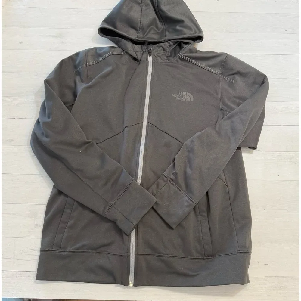The North Face men's grey zip up‎ sweatshirt large